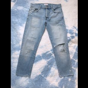 Zara Distressed Patchwork Jeans